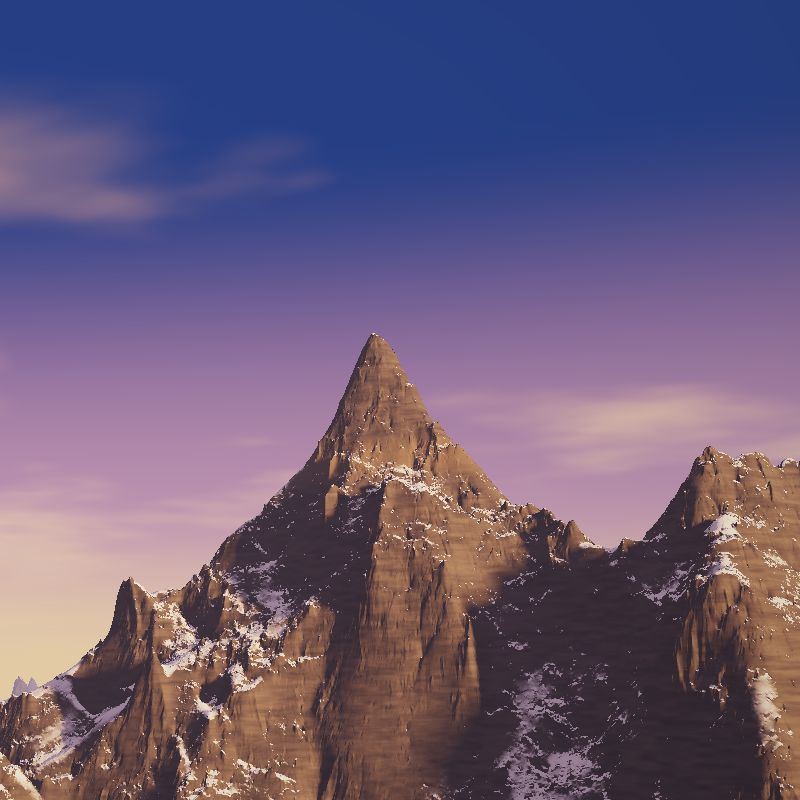 Illustration of a high summit at sunrise